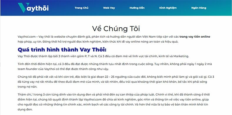 Vaythoi.com - Sự lựa chọn cho những khách hàng cần tiền gấp