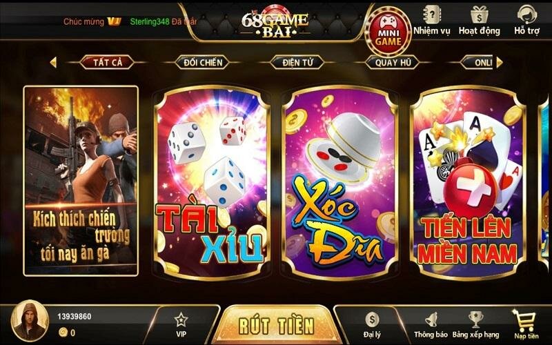 Trải nghiệm 68 game bài với “kho” trò chơi đổi thưởng hấp dẫn